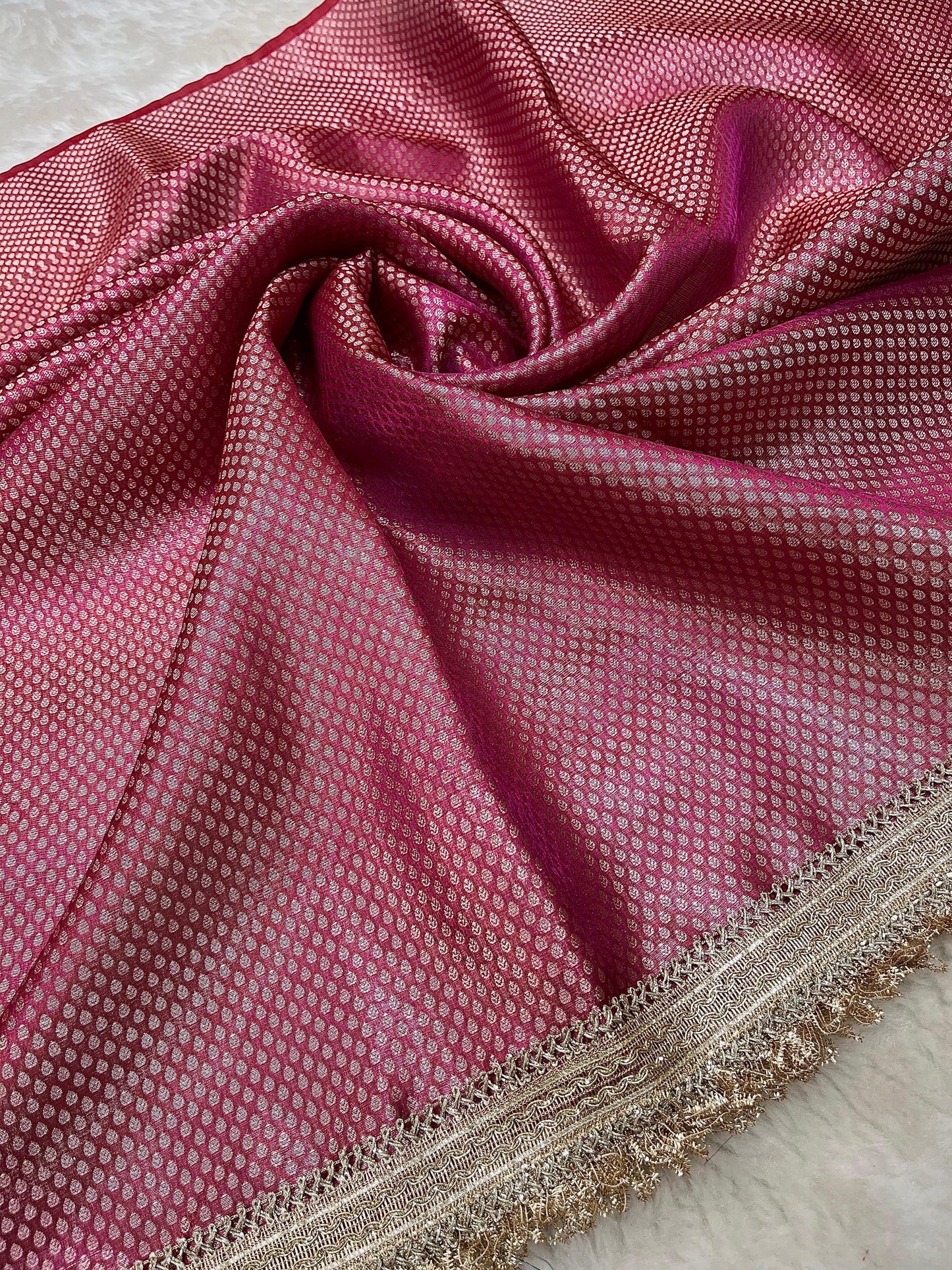 Rosy Fuchsia Soft Silk Tissue Saree