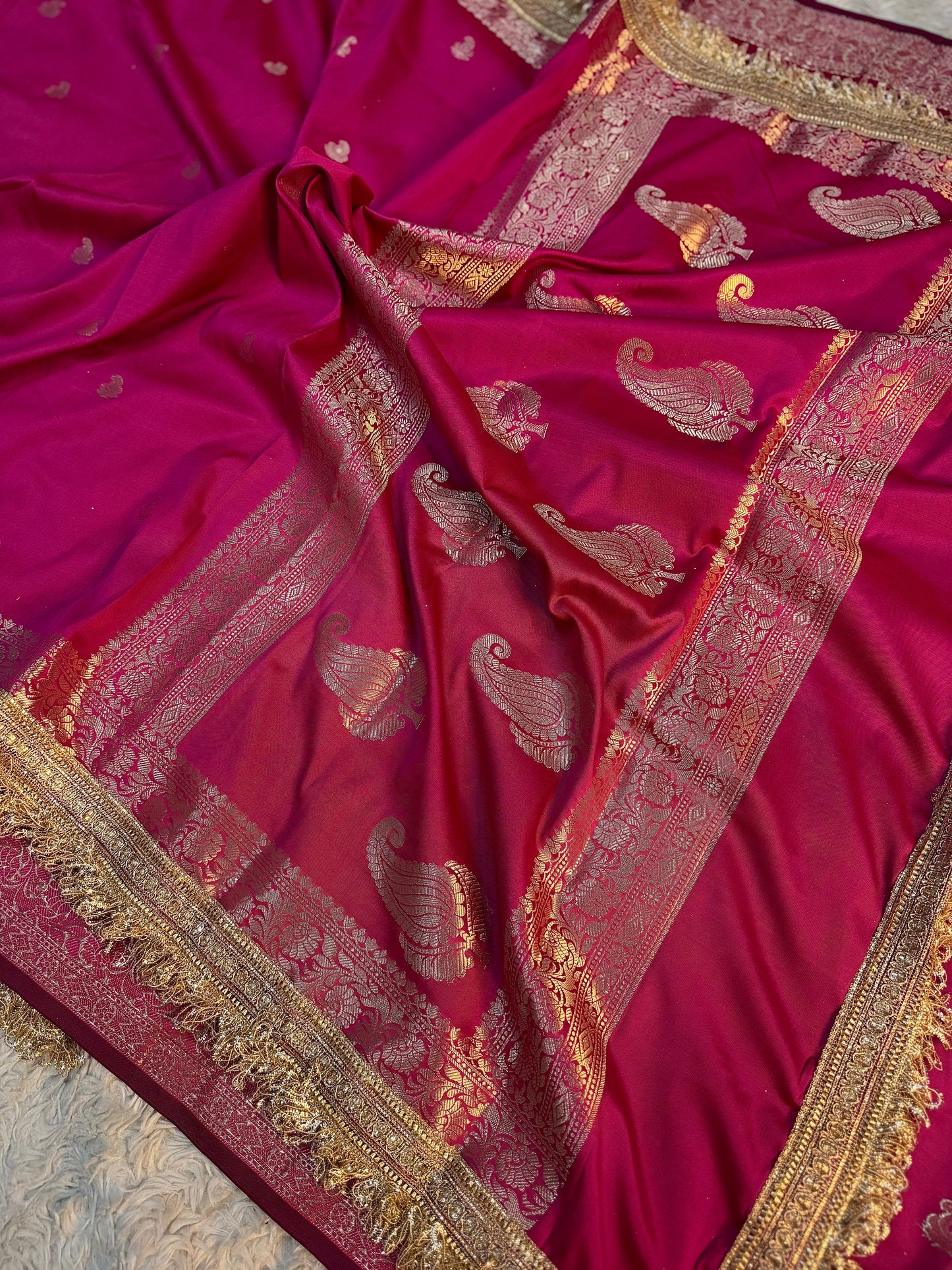 Rani Pink Soft Silk Saree