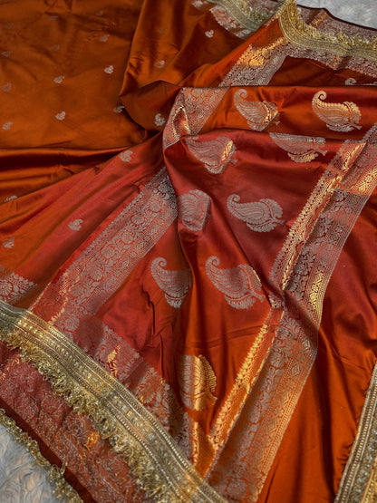 Copper Rust Soft Silk Saree
