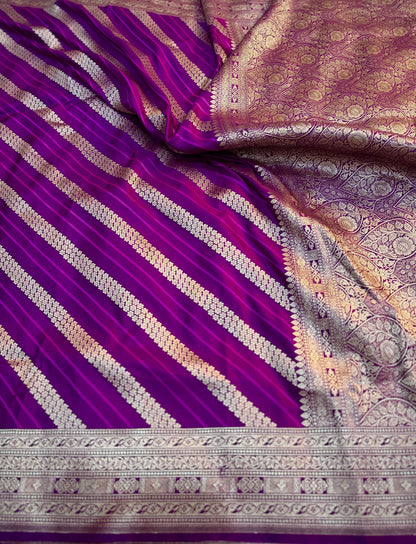 Deep Purple Mashru Katan Silk Saree