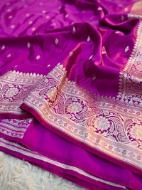 Purple Berry Mashru Katan Silk Saree