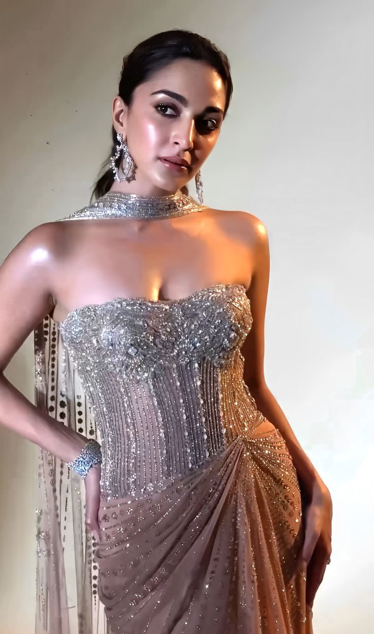 Silver Linear Crystal Corset