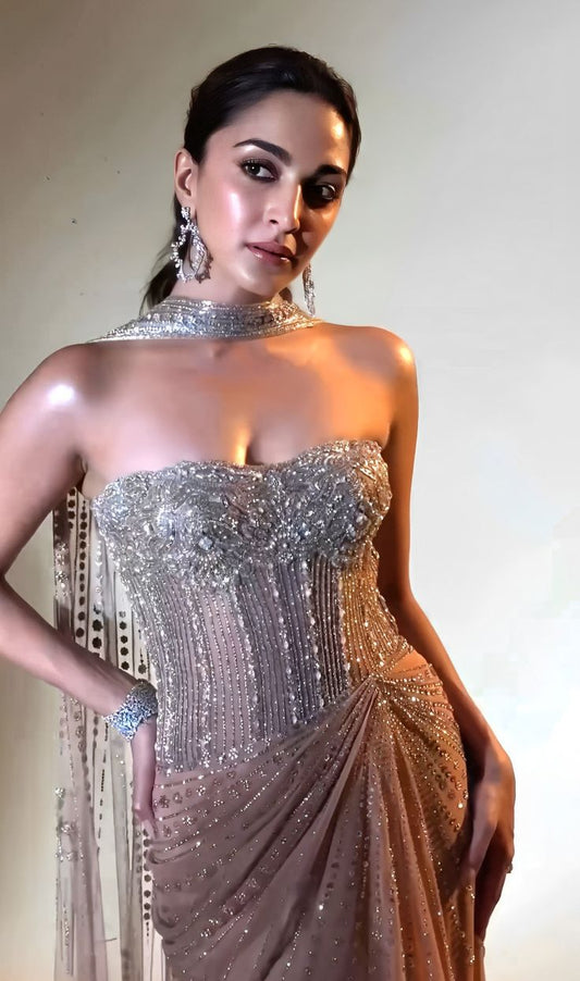Silver Linear Crystal Corset