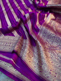 Deep Purple Mashru Katan Silk Saree