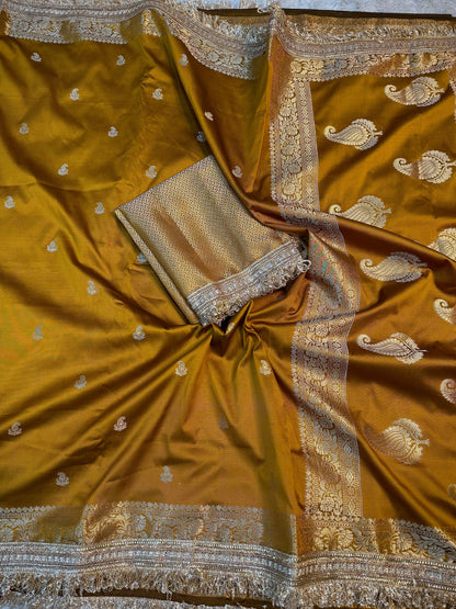 Mustard Soft Silk Saree