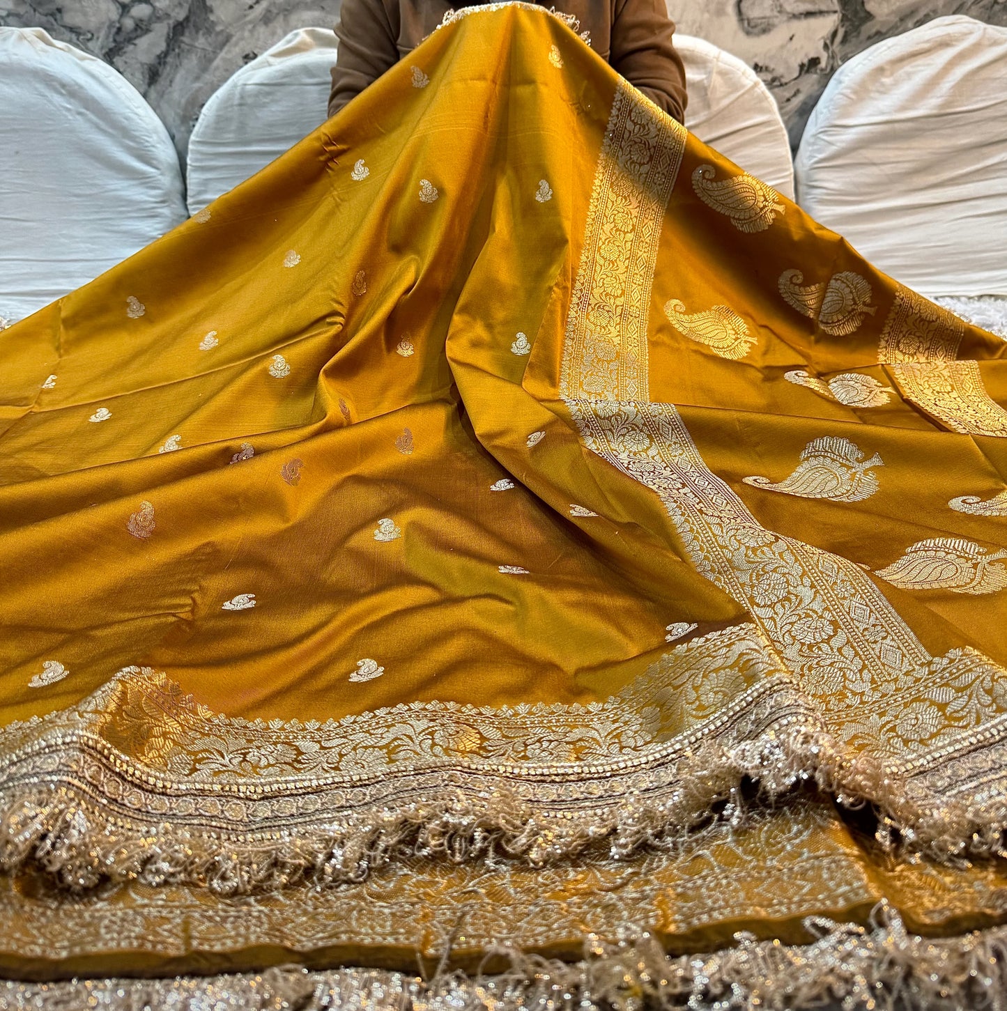 Mustard Soft Silk Saree