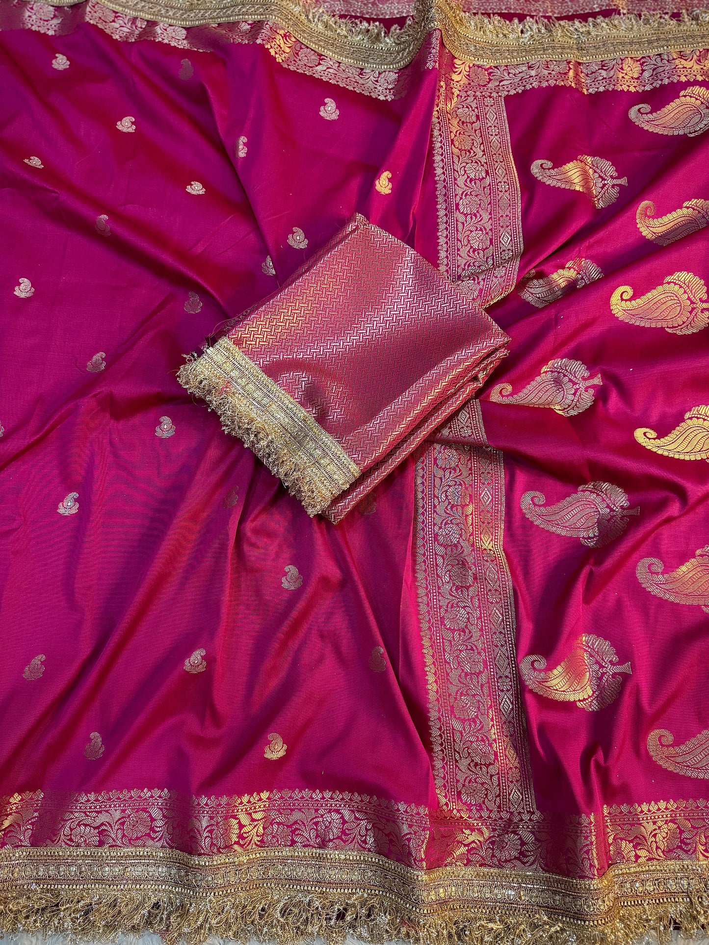 Rani Pink Soft Silk Saree