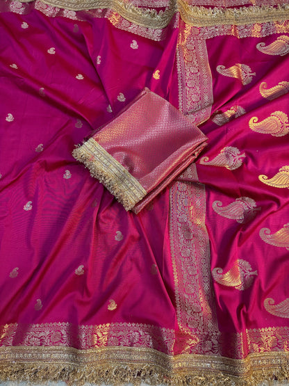 Rani Pink Soft Silk Saree