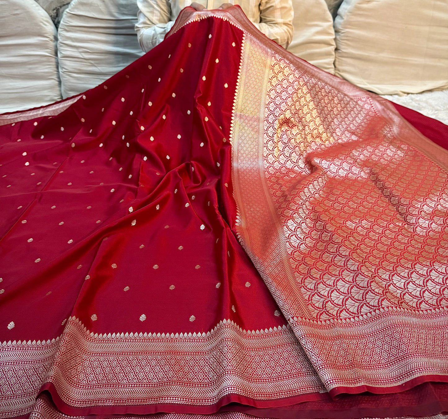 Classic Bridal Red Mashru Katan Silk Saree