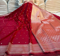 Classic Bridal Red Mashru Katan Silk Saree