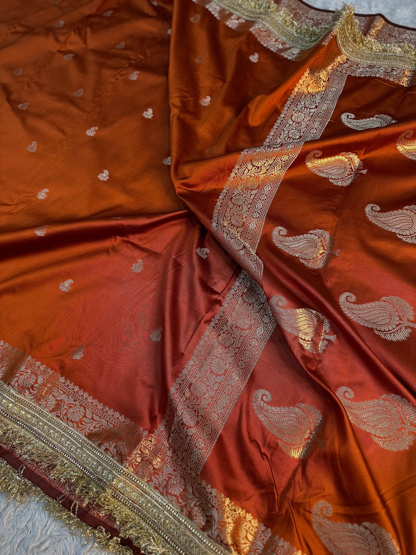 Copper Rust Soft Silk Saree