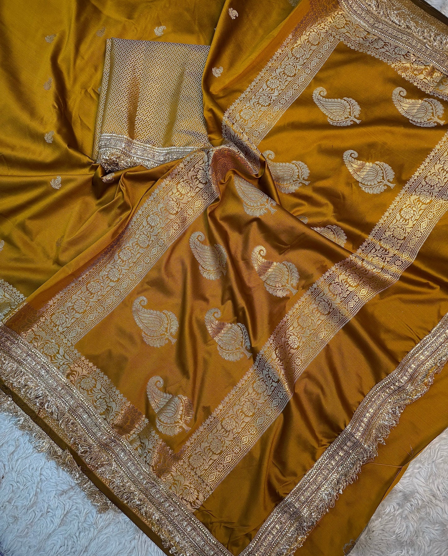 Mustard Soft Silk Saree
