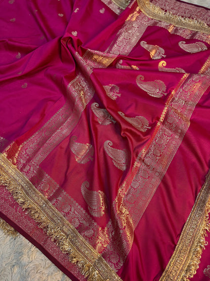 Rani Pink Soft Silk Saree