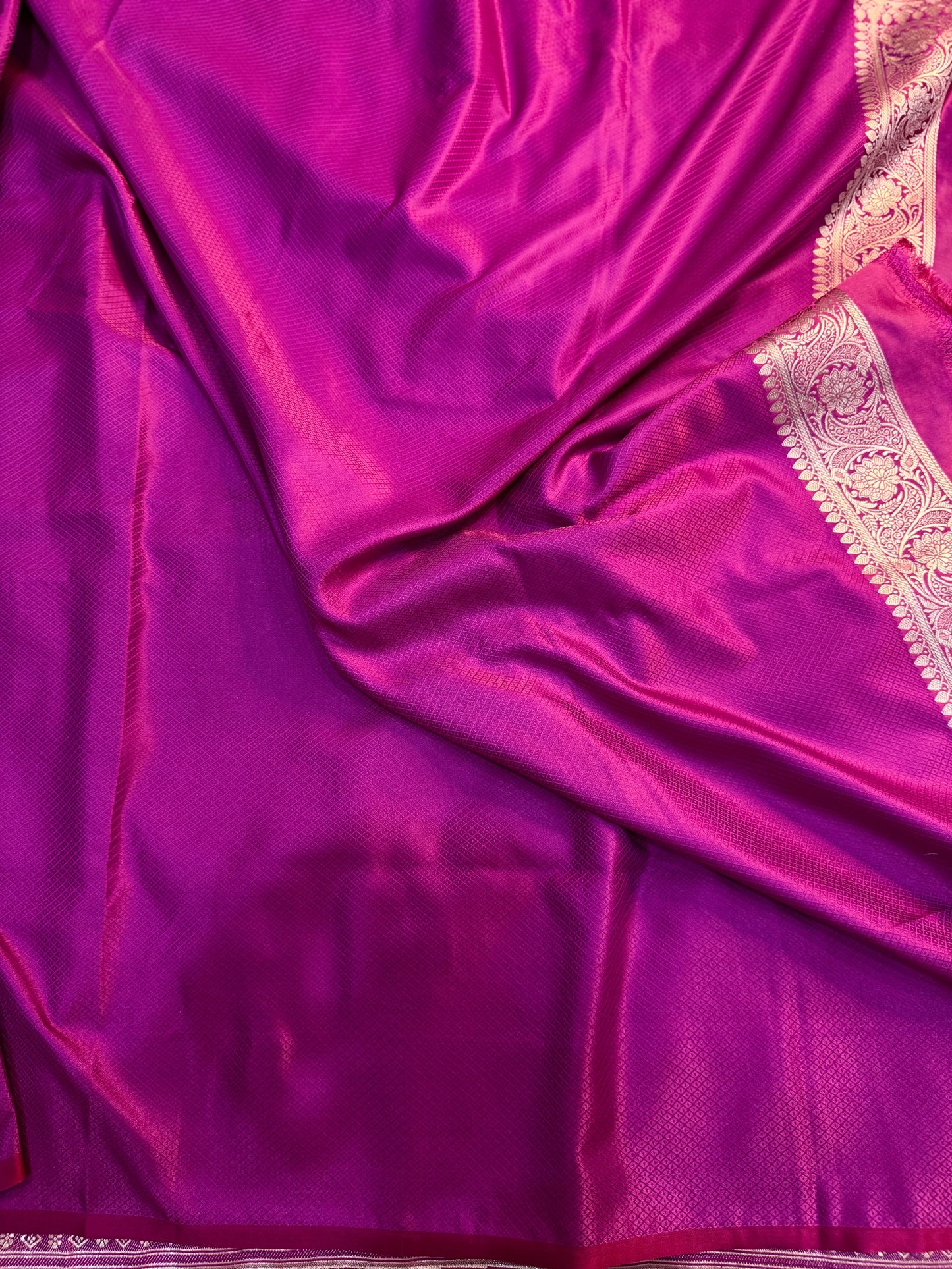 Purple Berry Mashru Katan Silk Saree