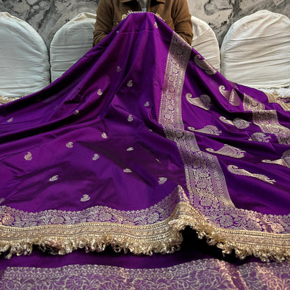 Deep Purple Soft Silk Banarasi Saree