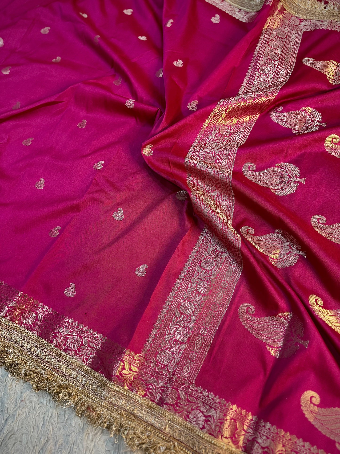 Rani Pink Soft Silk Saree