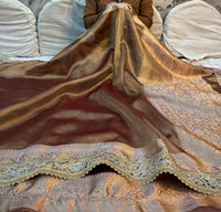 Bronze Soft Silk Tissue Saree