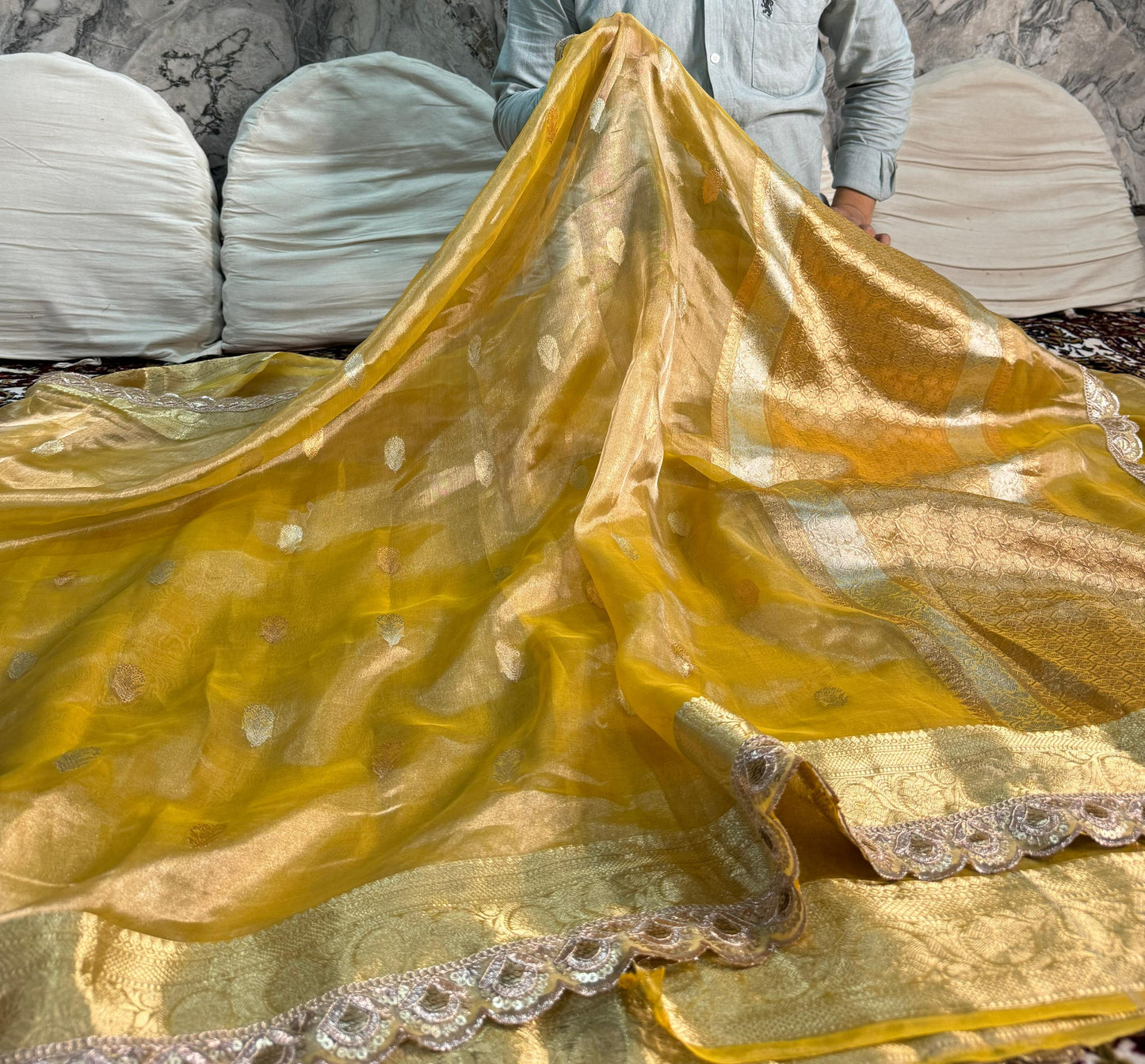 Sona-Roopa Booti Pure Kadhua Tissue Silk