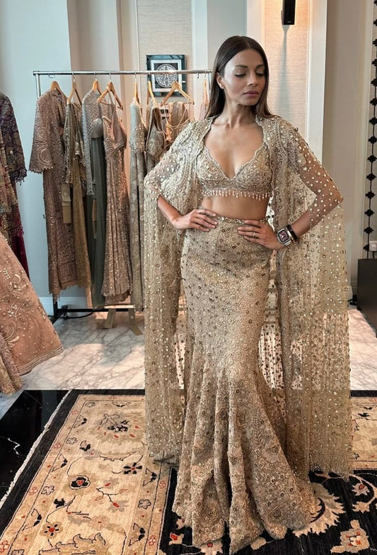 Champagne Crystal Cape Ensemble